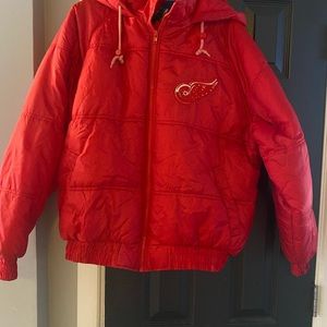Red Wings. NHL. Puffy Hooded Winter Jacket. (Fans Gear) Mens Large